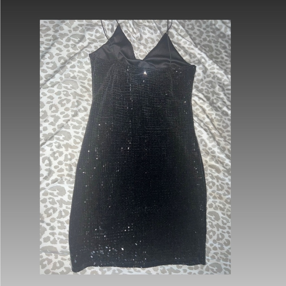 Short Tight Black Sequin Dress